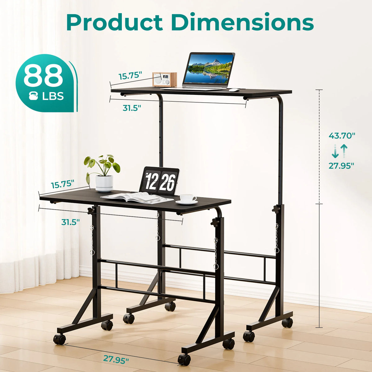 MCQ Ergonomic Adjustable Height Standing Office Computer Desk
