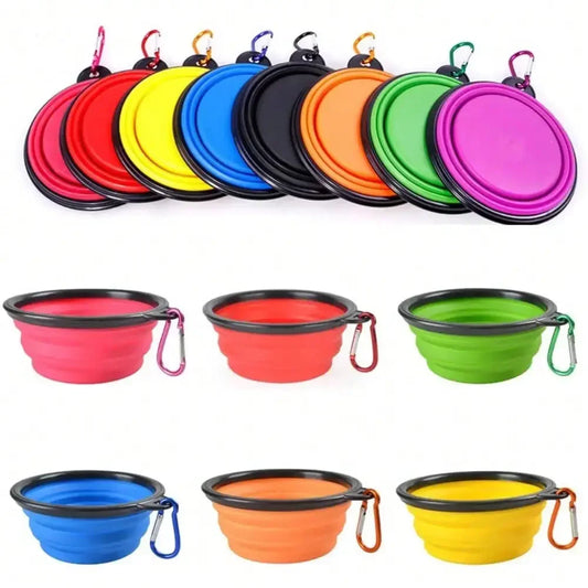 Folding Portable Dog Feeder Bowl 2 In 1 Pet Dispenser For Travel