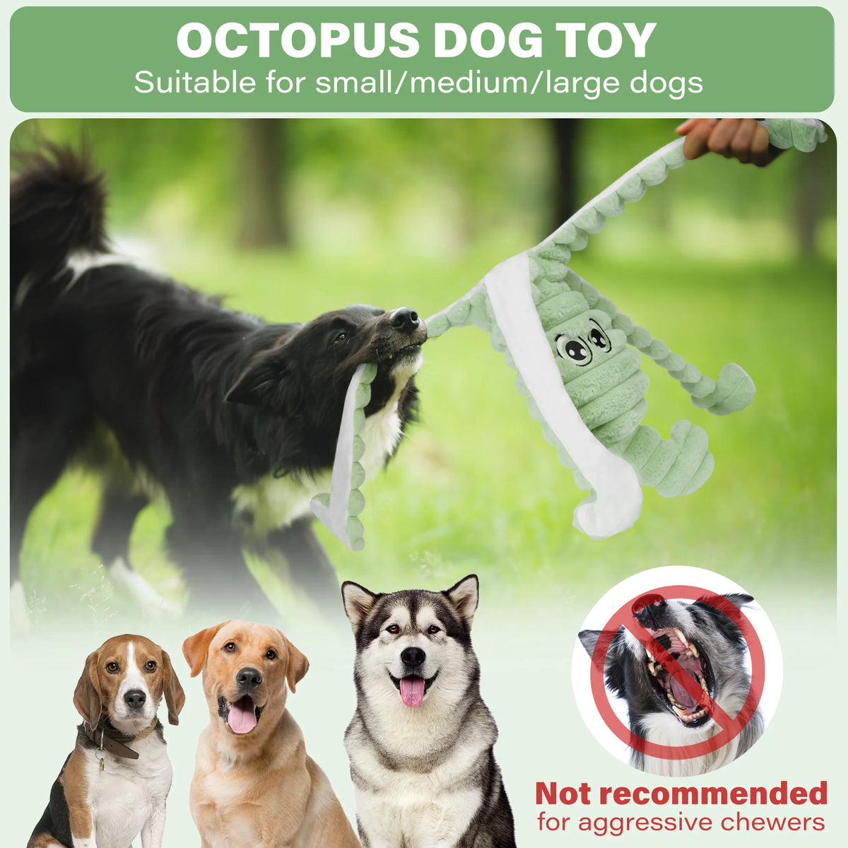 Octopus Design Pet Grinding Teeth Squeaky Plush Dog Toy