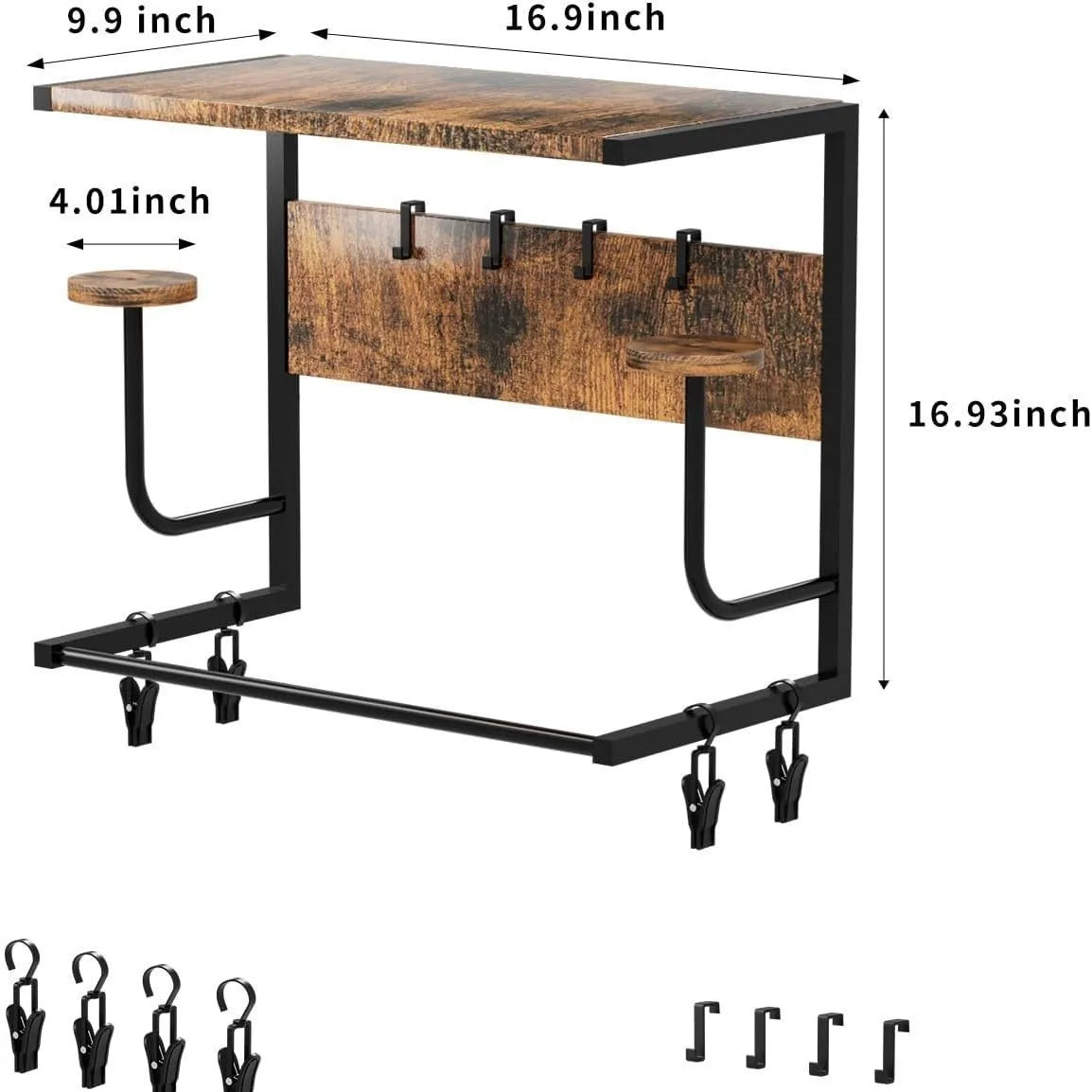 HiMISS Wall Mounted Motorcycle Helmet And Gear Storage Rack