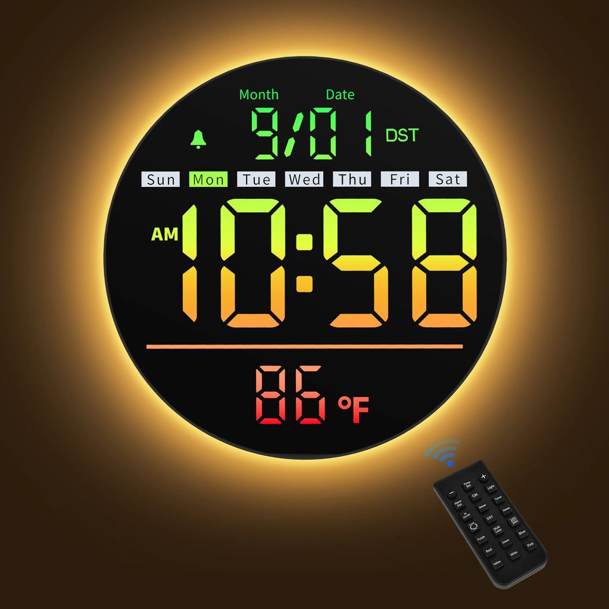 LED Digital Wall Clock Featuring Timer Temperature And Night Light