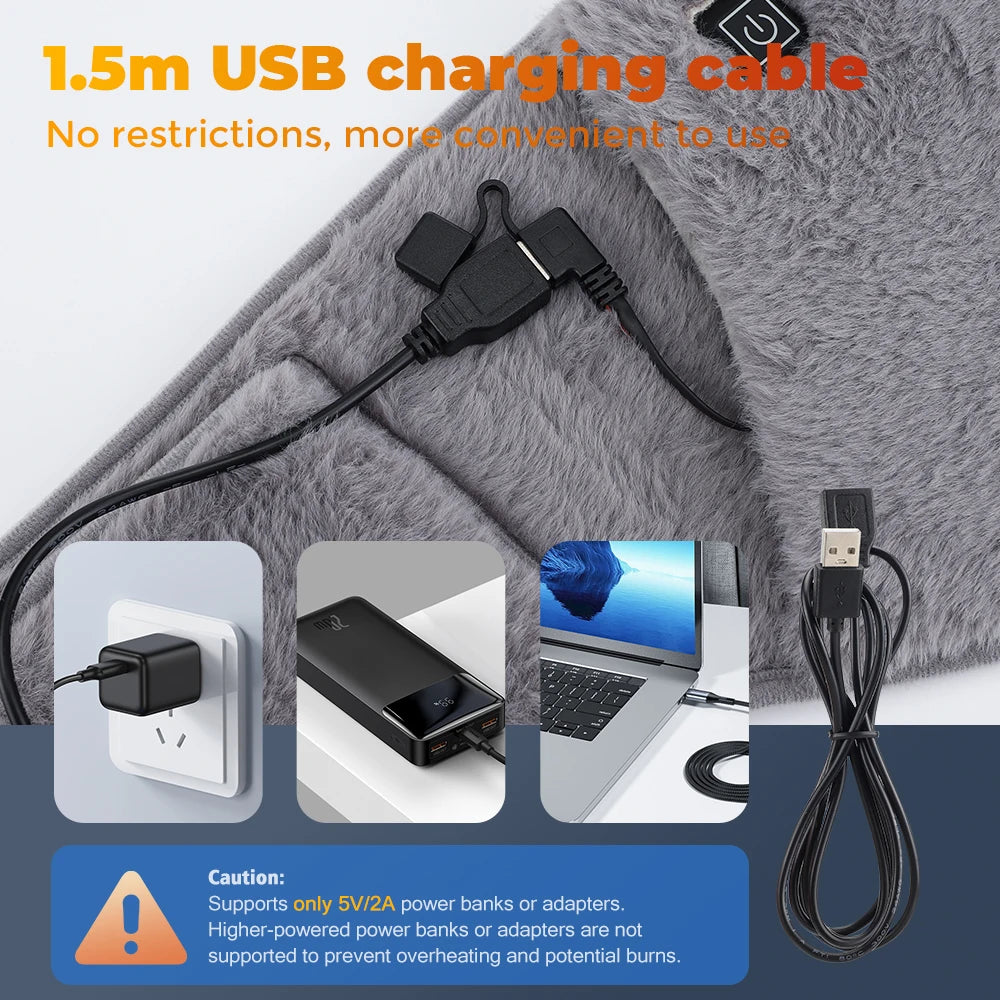 PASTSKY Graphene Heating Pad USB Rechargeable Waist Warmer