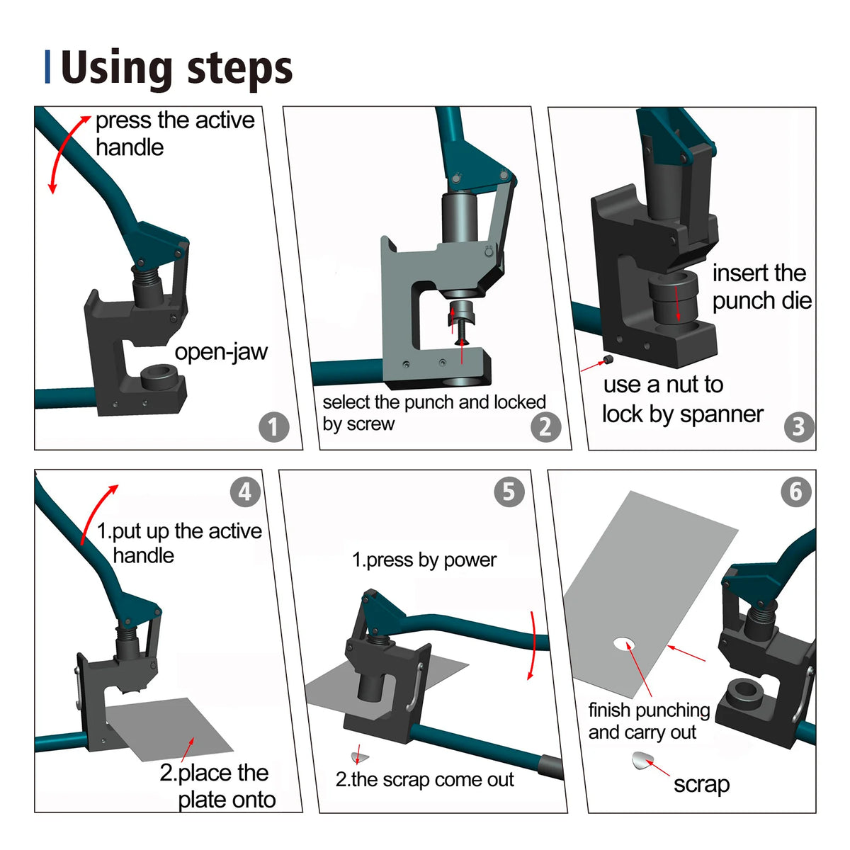 IGeelee CC-100 Steel Stud Puncher Set For Metal Sheets
