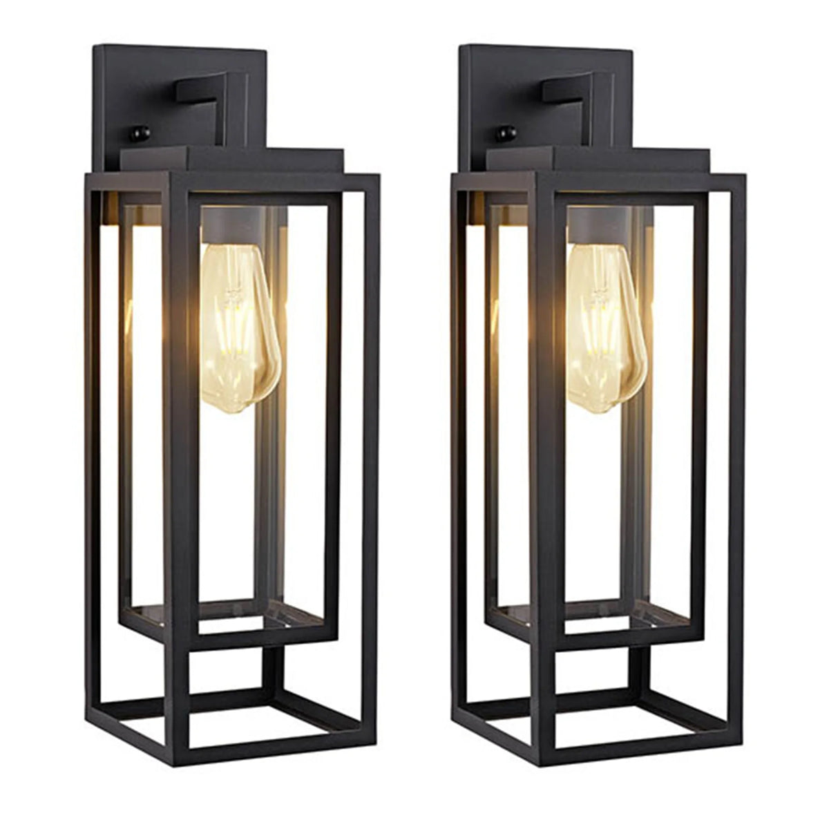 ARLGSITE Farmhouse Iron Exterior Wall Sconce Clear Glass