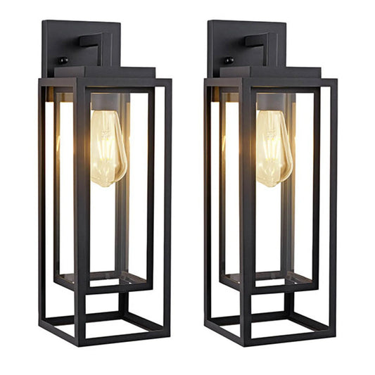 ARLGSITE Farmhouse Iron Exterior Wall Sconce Clear Glass