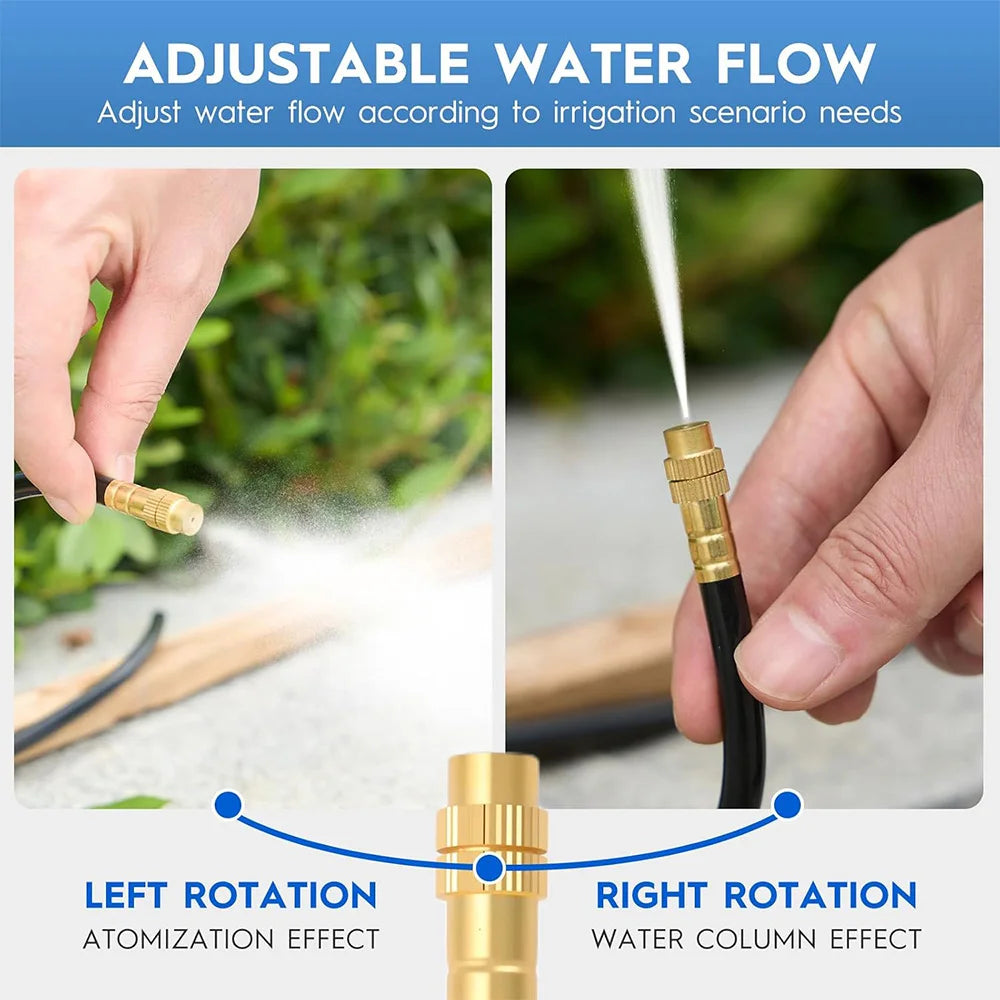 Garden Misting Pump Kit with 60W Self Priming Brass Nozzle