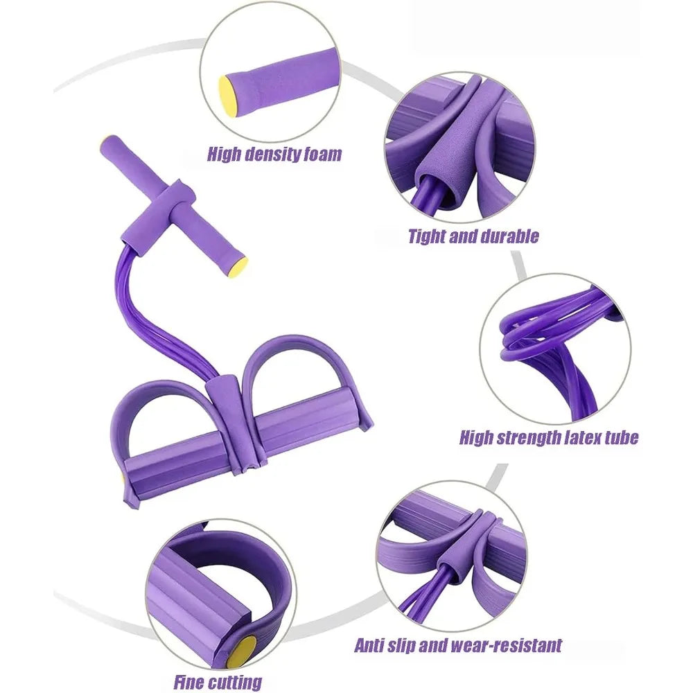 Multi-Function Resistance Band Set With Comfort Grip Handles