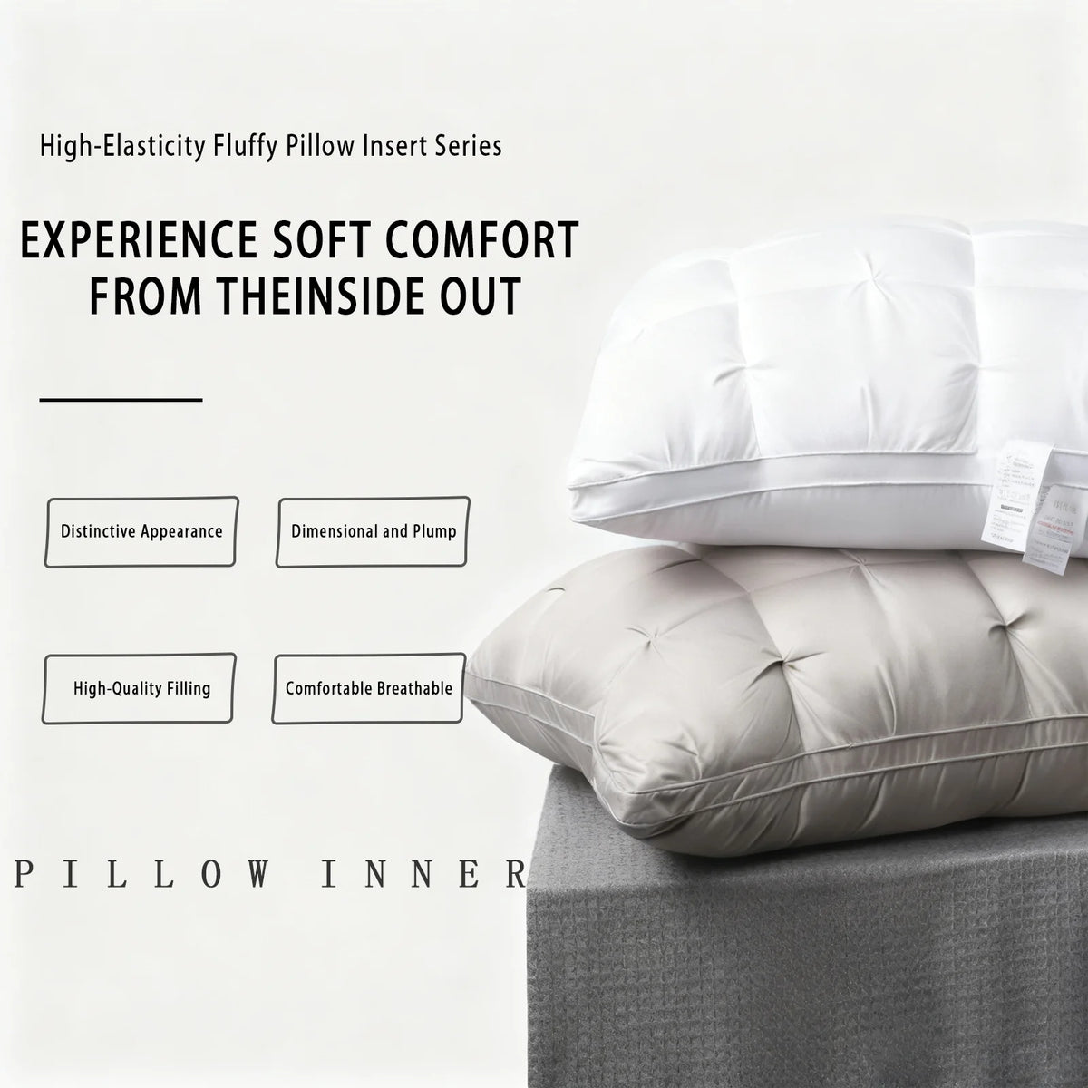 Hotel Quality Ergonomic Pillow For Back Side And Stomach Sleepers