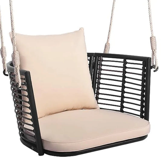 Outdoor Hanging Porch Swing Cushions Included Weather Resistant Polyethylene