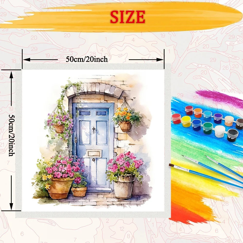 Flower Paint By Number Canvas Kit For Adult DIY Art