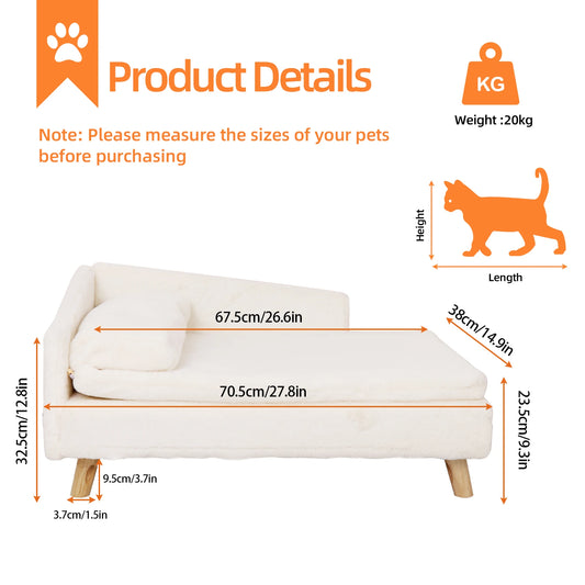 BINGOPAW Elevated Waterproof Plush Pet Sofa Lounger