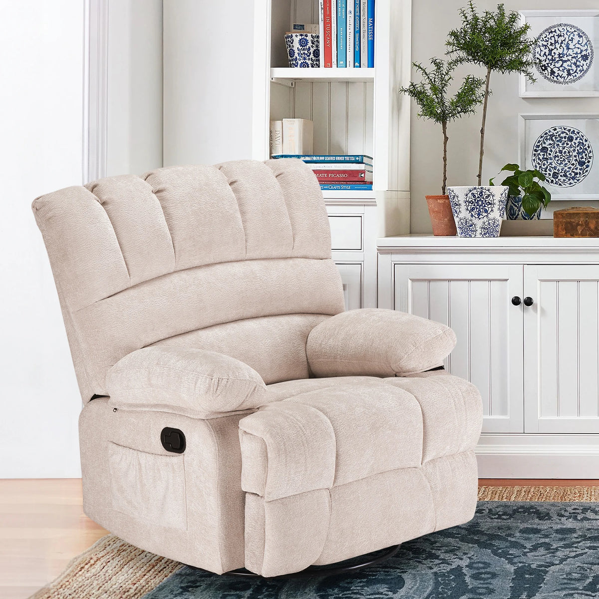 Farini Modern Swivel Rocker Recliner Chair For Living Room