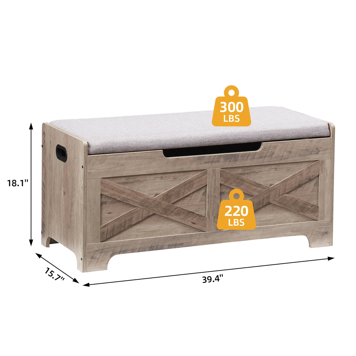 Twister.Ck Retro Wooden Storage Bench With Lift Top
