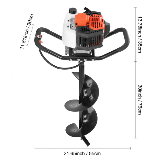 SucceBuy 43cc Gas Powered Post Hole Digger Earth Auger