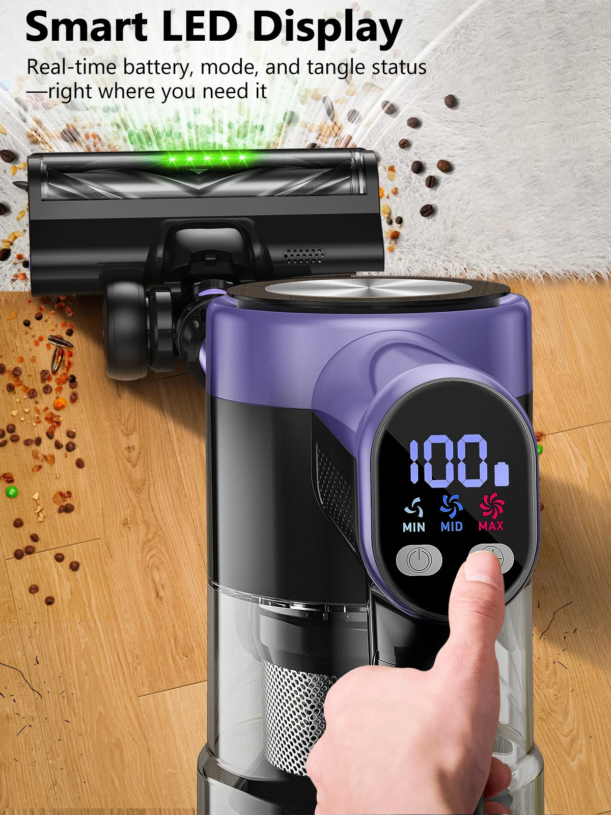 SUXIANGVAC Cordless Vacuum Cleaner 500W 55KPa Self Standing